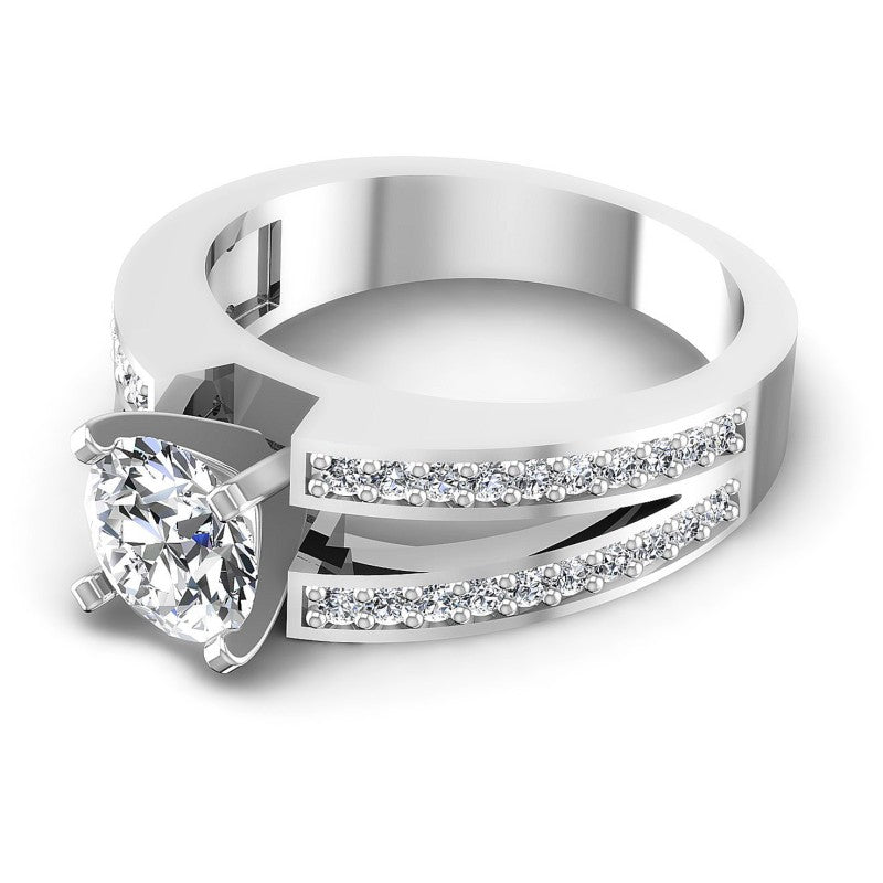 Round Diamonds 0.80CT Engagement Ring in 14KT Rose Gold