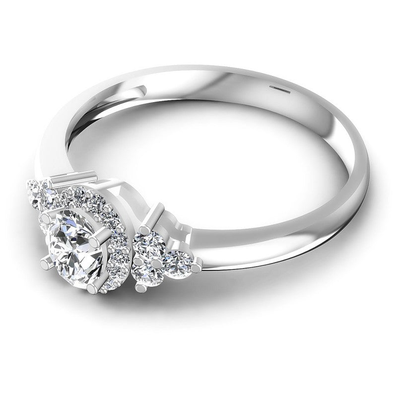 Round and Oval Diamonds 0.60CT Halo Ring in 14KT Rose Gold