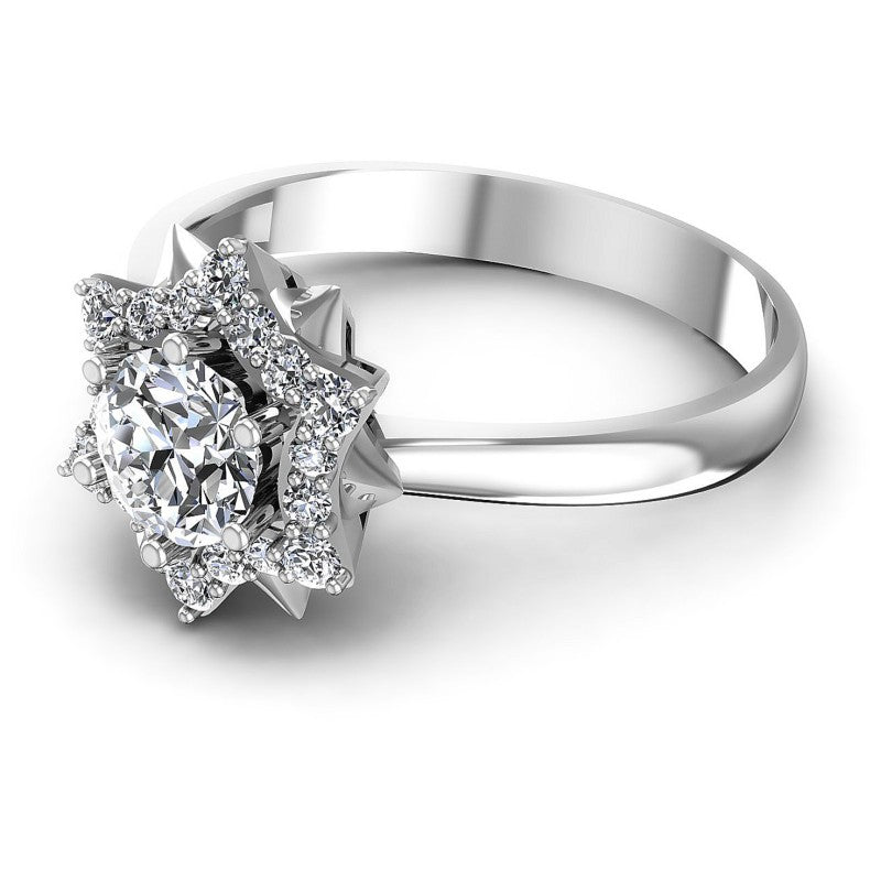 Round Diamonds 0.65CT Halo Ring in 14KT Rose Gold