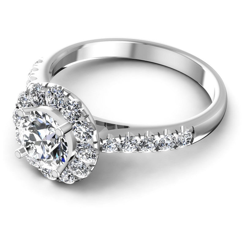 Round Diamonds 1.15CT Halo Ring in 14KT Rose Gold