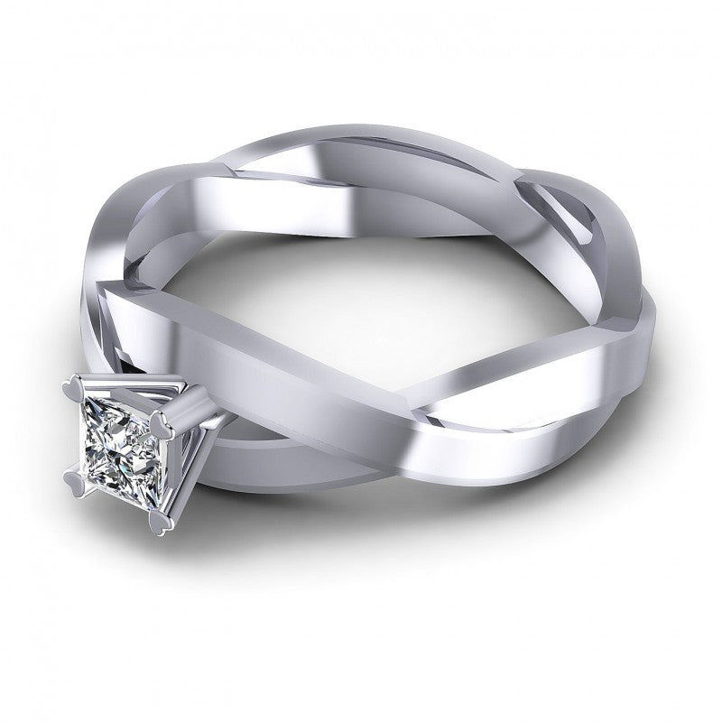 Princess Diamonds 0.35CT Solitaire Ring in 14KT Rose Gold