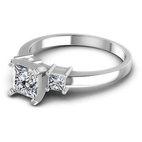Princess Diamonds 1.00CT Three Stone Ring in 14KT Rose Gold