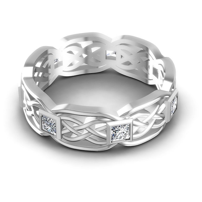 Princess Diamonds 0.85CT Diamonds Wedding Band in 14KT Rose Gold