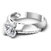 Princess and Round Diamonds 0.90CT Engagement Ring in 14KT Rose Gold