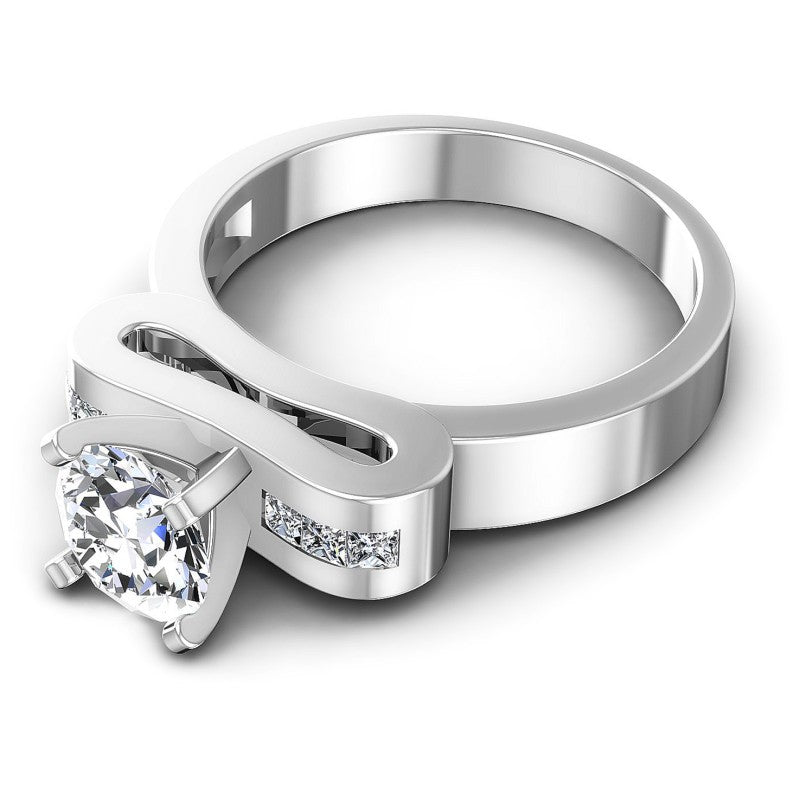 Princess and Round Diamonds 0.50CT Engagement Ring in 14KT Rose Gold