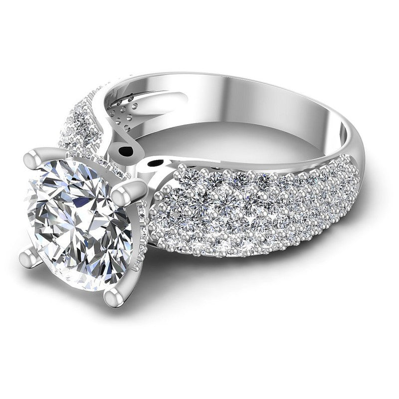Round Diamonds 1.35CT Engagement Ring in 14KT Rose Gold