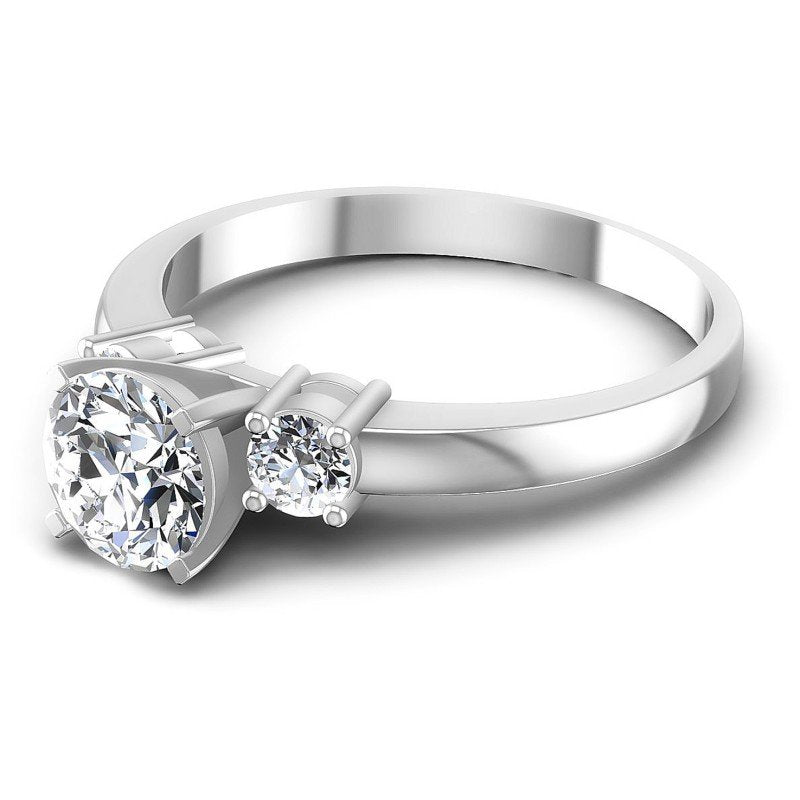 Round Diamonds 0.80CT Three Stone Ring in 14KT Rose Gold