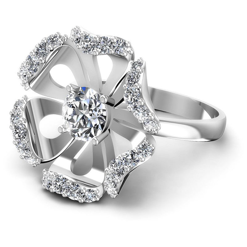 Round Diamonds 1.30CT Engagement Ring in 14KT Rose Gold
