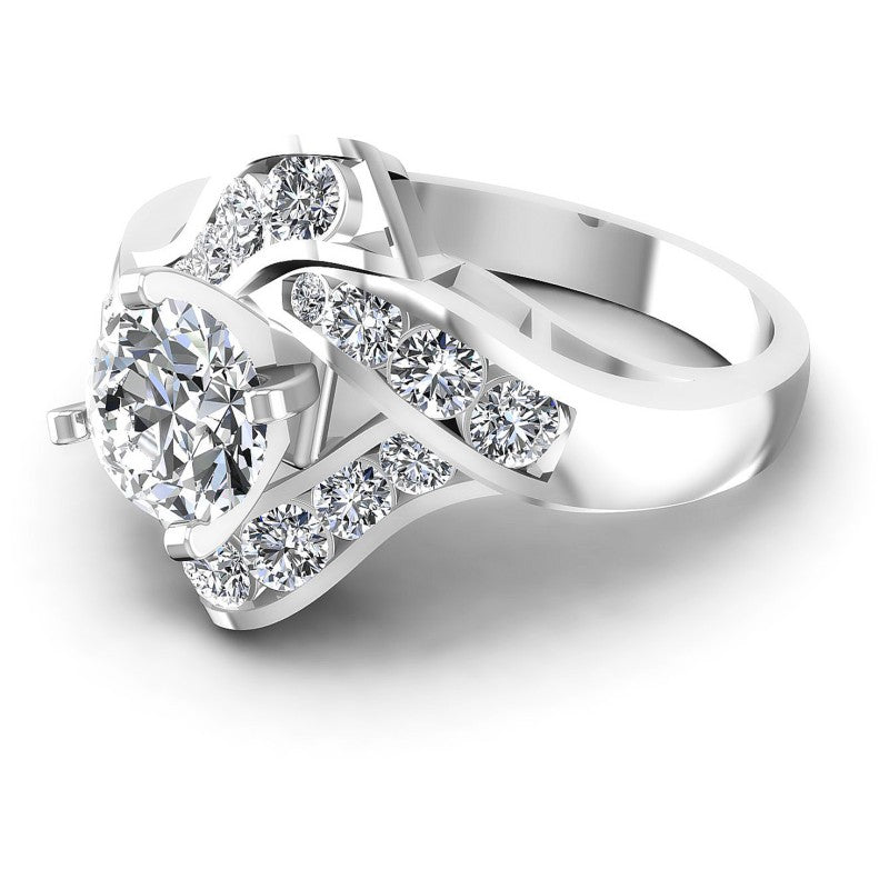 Round Diamonds 1.20CT Engagement Ring in 14KT Rose Gold