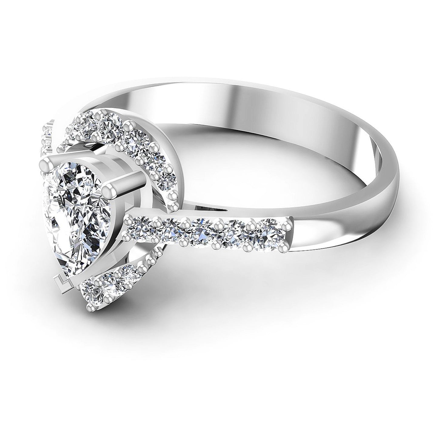 0.65CT Pear And Round Cut Diamonds Engagement Rings
