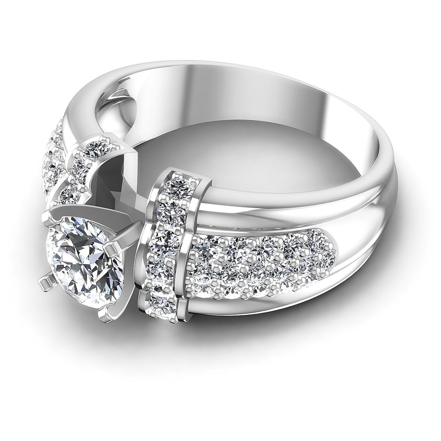 1.05CT Round Cut Diamonds Engagement Rings