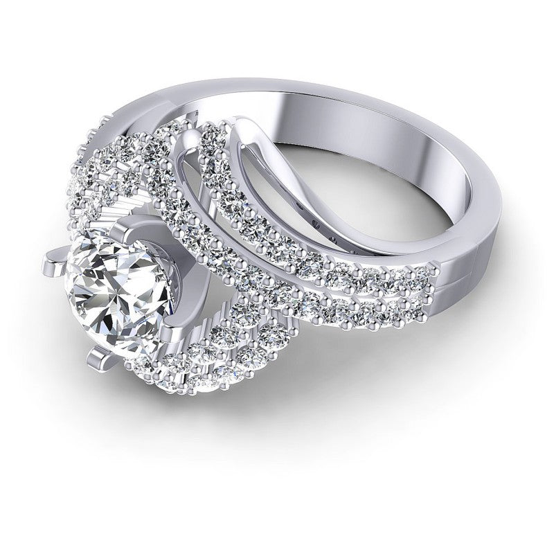 Round Diamonds 1.15CT Engagement Ring in 14KT Rose Gold