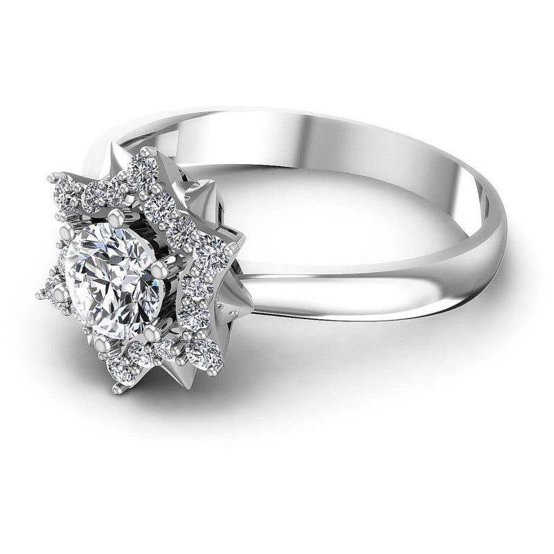 Round Diamonds 0.60CT Halo Ring in 14KT Rose Gold