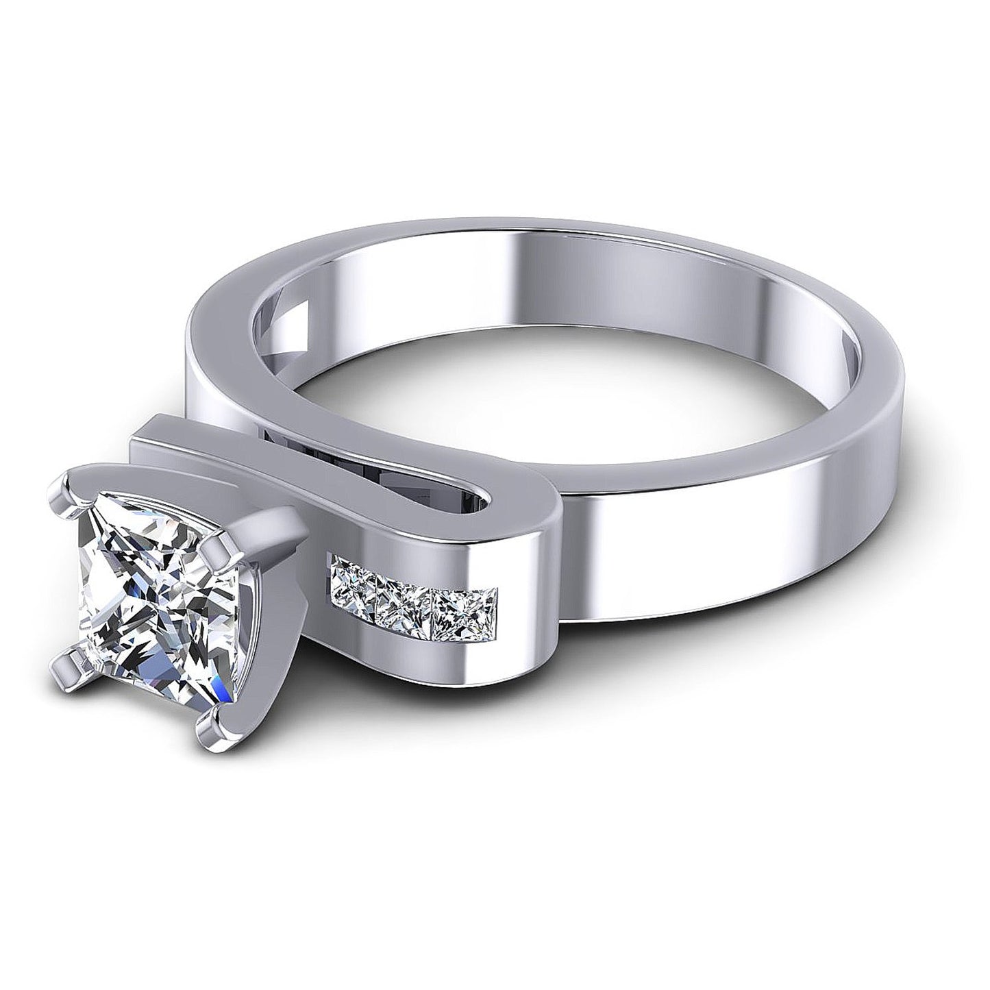 0.45CT Princess Cut Diamonds Engagement Rings