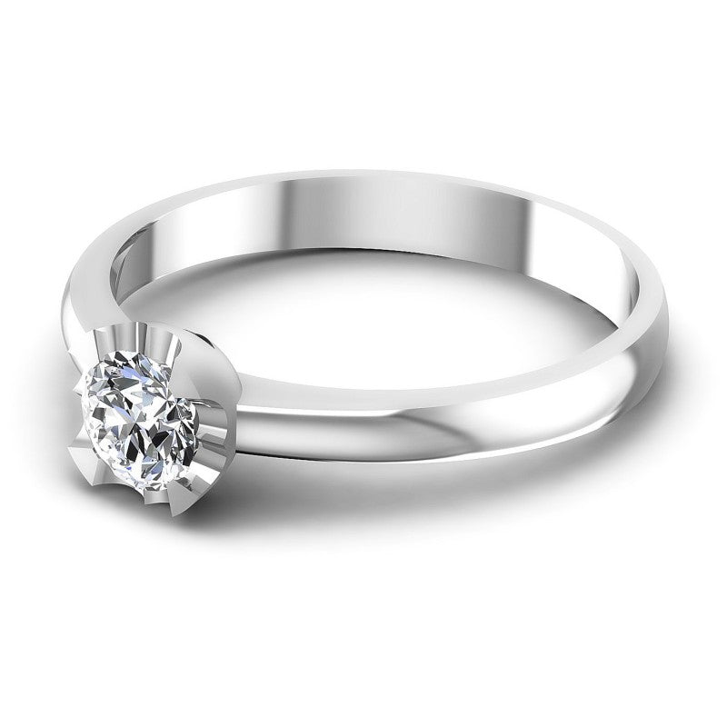Round Diamonds 0.35CT Solitaire Ring in 14KT Rose Gold