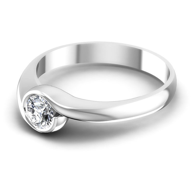 Round Diamonds 0.35CT Solitaire Ring in 14KT Rose Gold