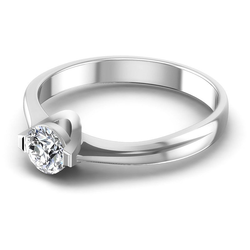 Round Diamonds 0.35CT Solitaire Ring in 14KT Rose Gold