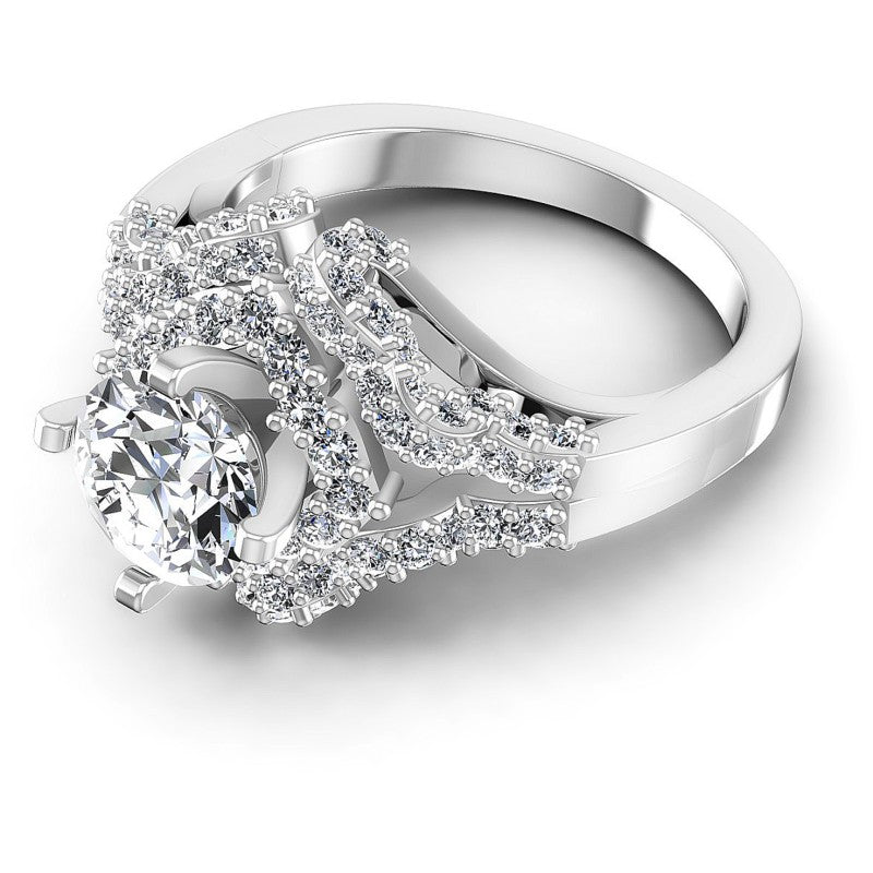 Round Cut Diamonds Halo Ring in 14KT Rose Gold