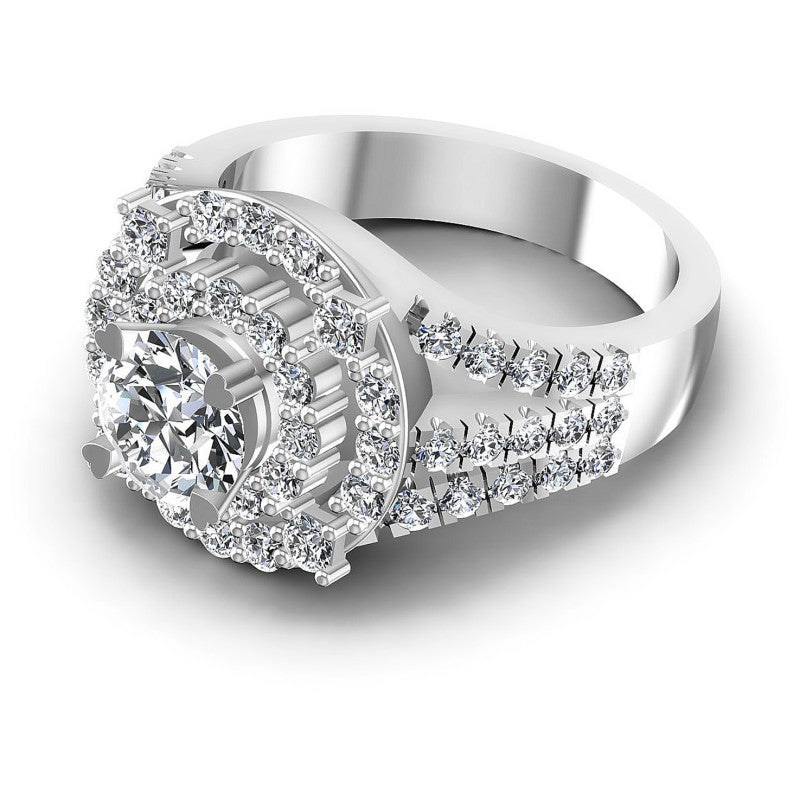 Round Cut Diamonds Halo Ring in 14KT Rose Gold
