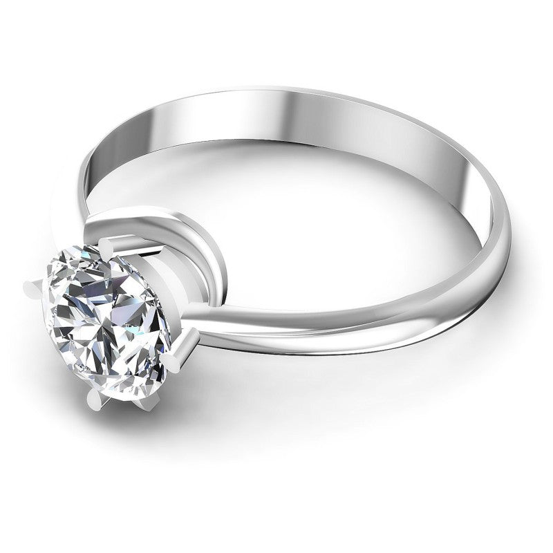 Round Cut Diamonds Solitaire Ring in 14KT Rose Gold
