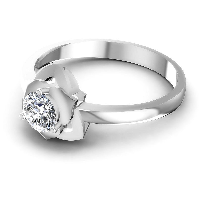 Round Diamonds 0.35CT Solitaire Ring in 14KT Rose Gold