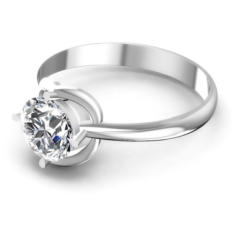 Round Cut Diamonds Solitaire Ring in 14KT Rose Gold