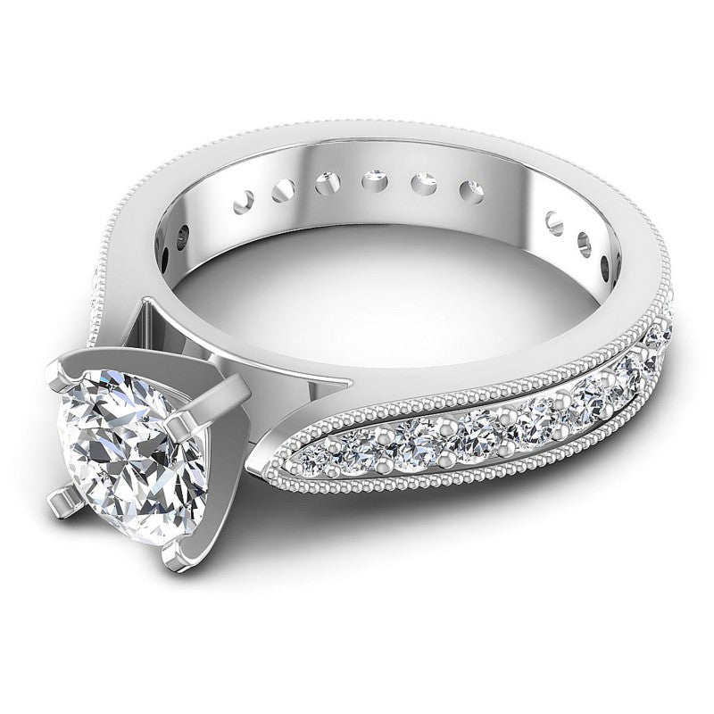 Round Cut Diamonds Antique Ring in 14KT Rose Gold