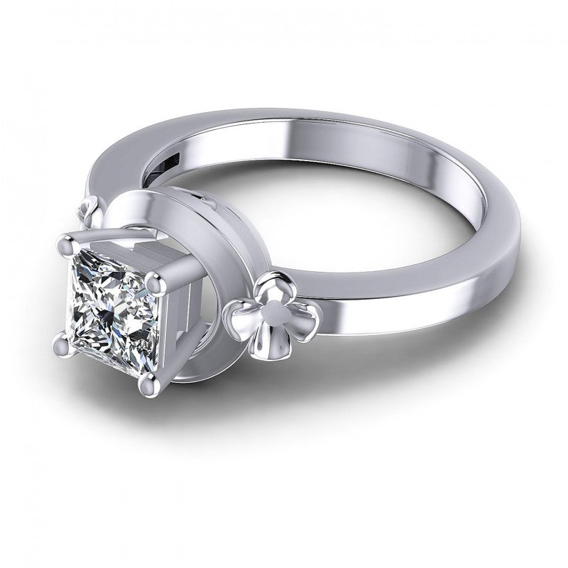 Princess Cut Diamonds Solitaire Ring in 14KT Rose Gold