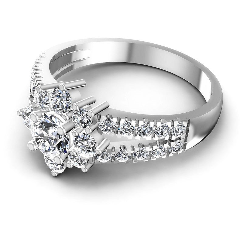 Round Diamonds 1.05CT Halo Ring in 14KT Rose Gold
