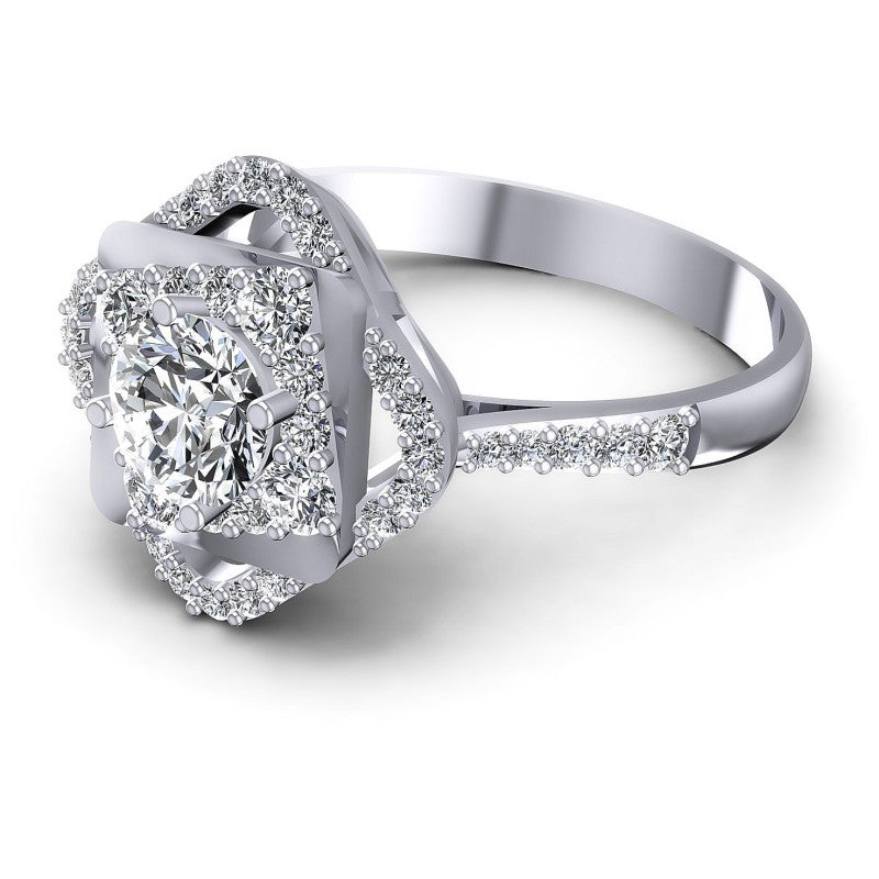 Round Diamonds 1.00CT Halo Ring in 14KT Rose Gold