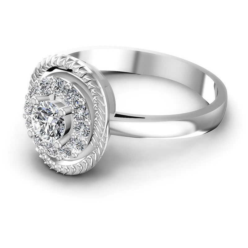 Round Diamonds 0.50CT Halo Ring in 14KT Rose Gold