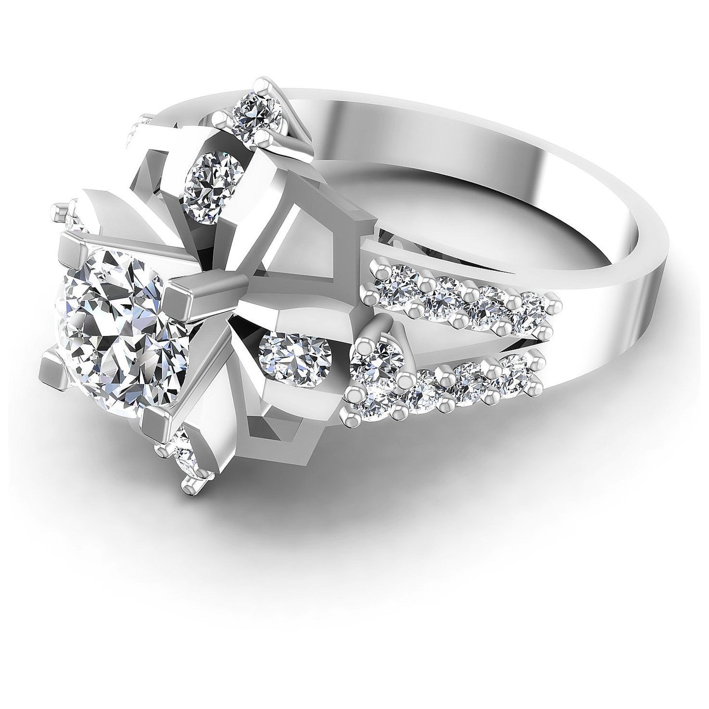 1.00CT Round Cut Diamonds Engagement Rings