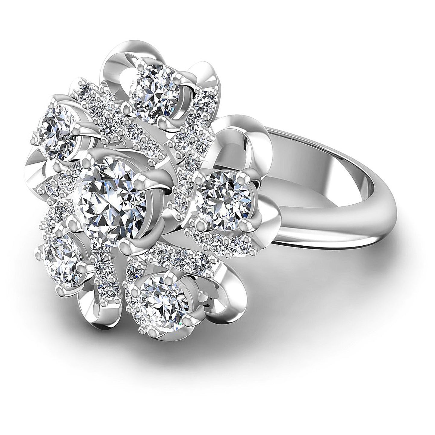 1.35CT Round Cut Diamonds Engagement Rings