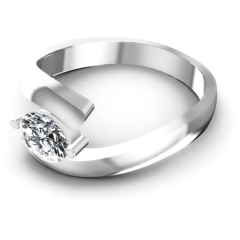 Oval Diamonds 0.35CT Solitaire Ring in 14KT Rose Gold