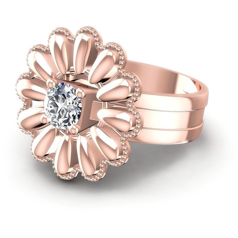 Round Diamonds 0.35CT Antique Ring in 18KT Rose Gold