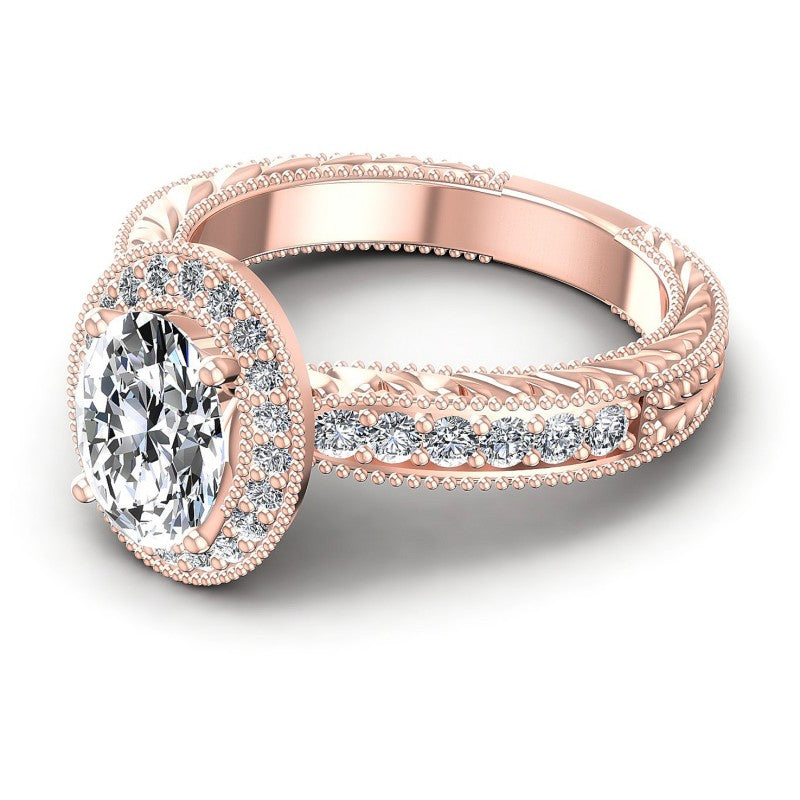 Round Diamonds 0.55CT Antique Ring in 18KT Rose Gold