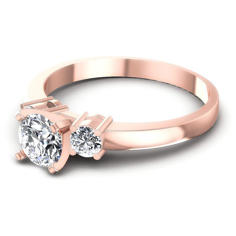 Round Diamonds 0.70CT Three Stone Ring in 18KT Rose Gold
