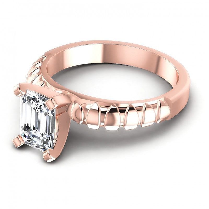 Emerald Diamonds 0.35CT Solitaire Ring in 18KT Rose Gold