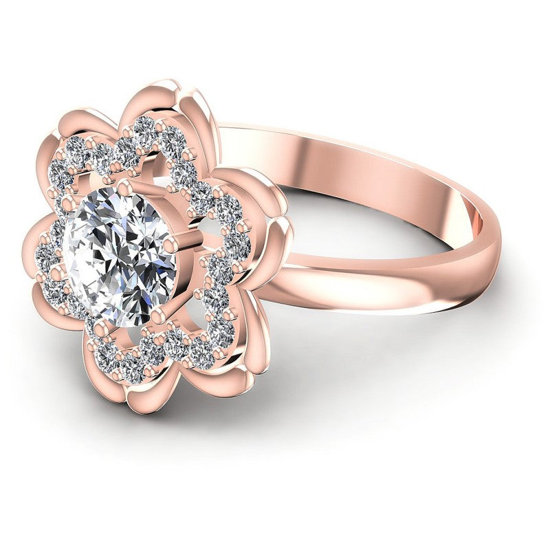 Round Diamonds 0.65CT Engagement Ring in 18KT Rose Gold