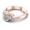 Princess and Round Diamonds 0.55CT Three Stone Ring in 18KT Rose Gold