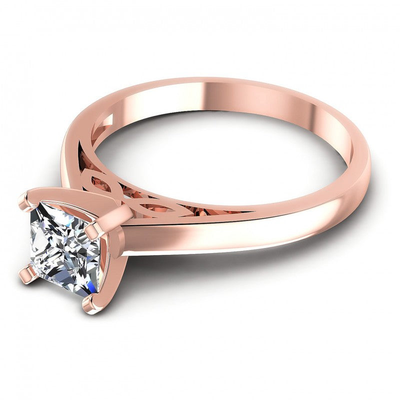 Princess Diamonds 0.35CT Solitaire Ring in 18KT Rose Gold