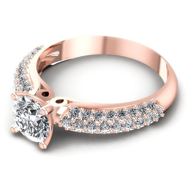 Round Diamonds 0.95CT Engagement Ring in 18KT Rose Gold