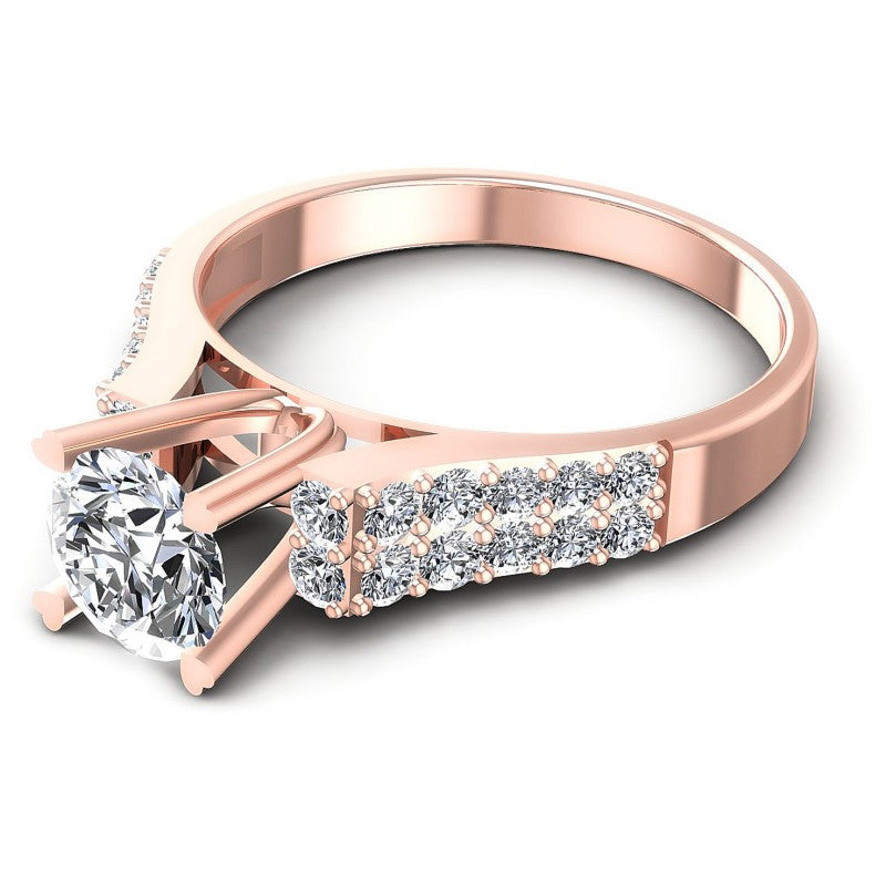 Round Diamonds 0.90CT Engagement Ring in 18KT Rose Gold