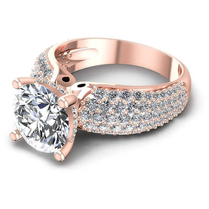 Round Diamonds 1.35CT Engagement Ring in 18KT Rose Gold