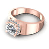 Round Diamonds 0.55CT Halo Ring in 18KT Rose Gold