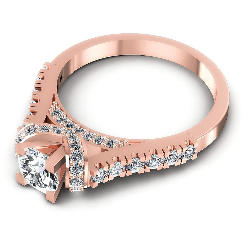 Round Diamonds 0.90CT Engagement Ring in 18KT Rose Gold
