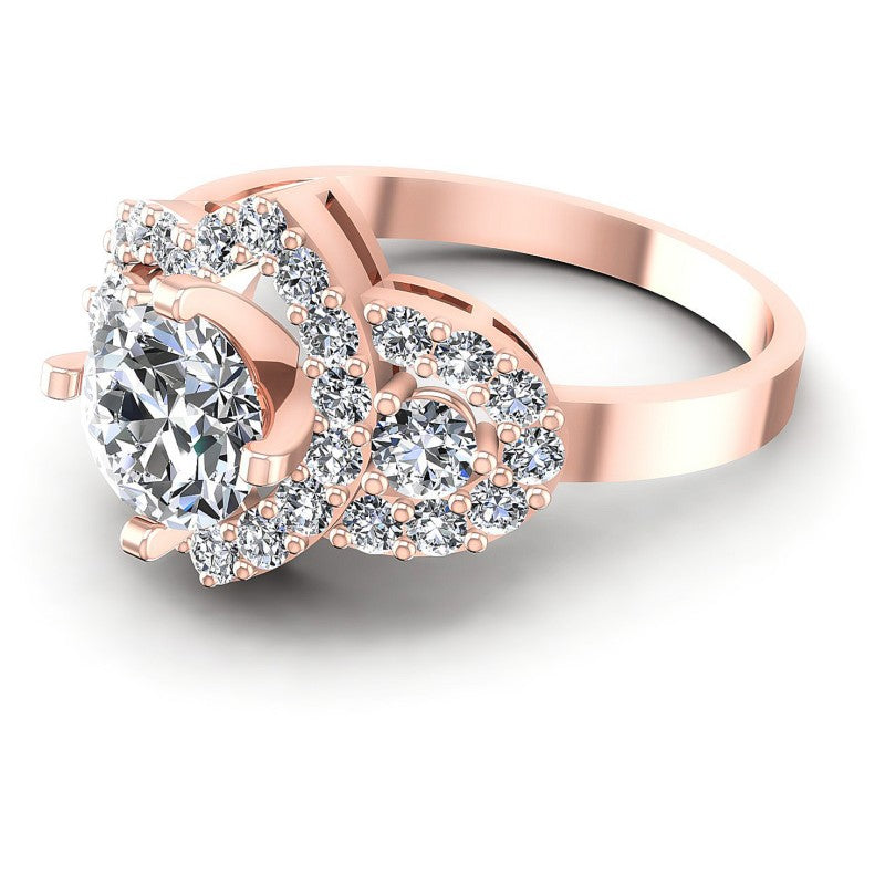 Round Diamonds 1.20CT Engagement Ring in 18KT Rose Gold