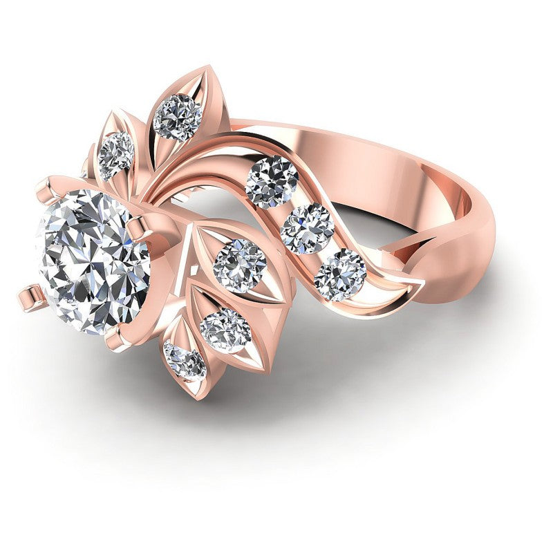 Round Diamonds 1.05CT Engagement Ring in 18KT Rose Gold