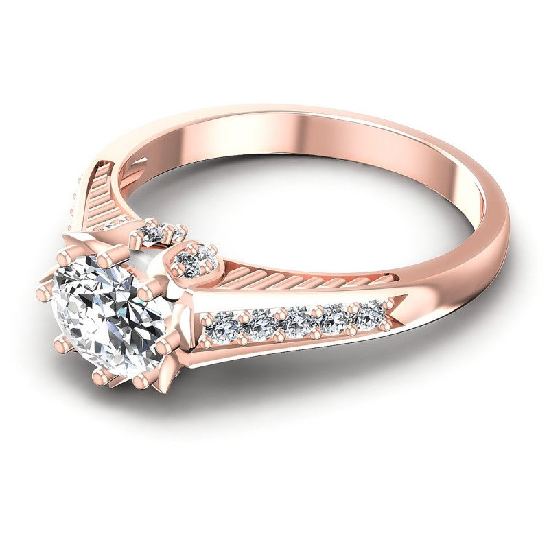 Round and Oval Diamonds 0.70CT Engagement Ring in 18KT Rose Gold
