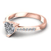 Round and Heart Diamonds 0.55CT Engagement Ring in 18KT Rose Gold